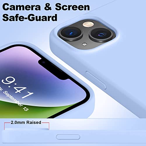 Image of MIDOS Back Cover Compatible with iPhone 14 Liquid Silicone Case Full Protection Shock Proof Back Cover for iPhone 14 (Sky Blue)