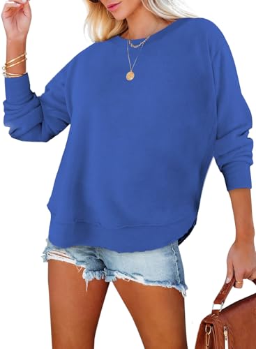 EVALESS Sweatshirt for women Casual Crewneck Long Sleeve Cotton Tops...