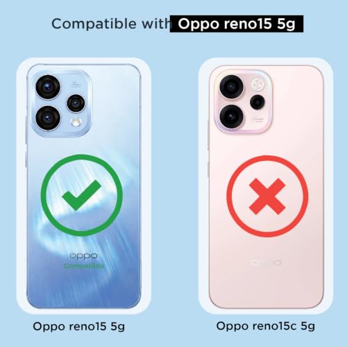 Image of Outlouders Back Cover for Oppo Reno 15 5G / Oppo Reno 15C 5G Clear Transparent PC + TPU Bumper Case with Raised Edges for Shockproof Protection (Transparent)