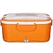 Produktbild Elektrische Lunchbox Portable Lebensmittelaufbewahrung Tableware Stainless Steel Liner Home Car Große Kapazität geeignet für studentische Arbeiter Lunchbox,Orange,220V