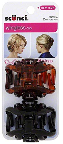 Scunci Hair Clip, Wingless 2 ea (Pack of 3)