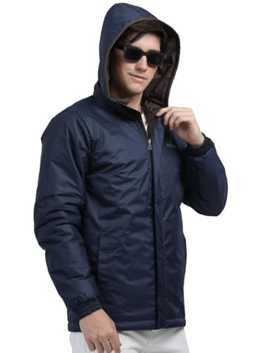 Image of Men's Waterproof Winter Jacket | Reversible & Removable Hood | 99% Water-Resistant | Heavy-Duty Warm Jacket with 4 Pockets