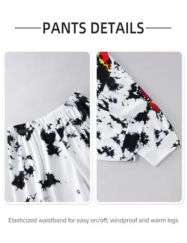 Image of Gaupafmb Girls Clothes 3PC Tie-dye with Butterfly Print Hoodie Sweatshirt Butterfly Print Cami Tops Sweatpants Girls