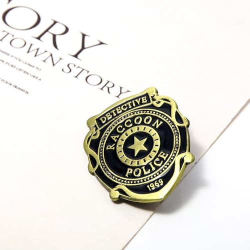 Image of Sheriff Police Badge Pin - RE Police & Cowboy Honor Stars Accessories - Cosplay Costume Gift for Women Men