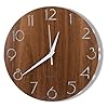 Nicunom 12 inch wooden wall clock cut out numbers design rustic country style wall clocks silent non ticking decor for home living room bedroom kitchen office battery operated  urban country home decor
