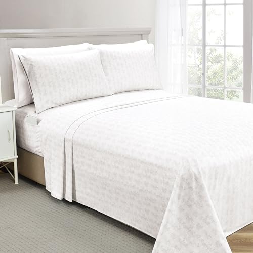 Elegant Comfort Softest and Coziest 6-Piece Sheet Set - 1500 Premium Hotel Quality Microfiber - Deep Pocket, Wrinkle Resistant 6-Piece Wave Pattern Bed Sheet Set, California King, Wave Beige