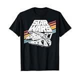 スター・ウォーズ ミレニアム・ファルコン レトロ レインボー ストライプ Tシャツ Tシャツ