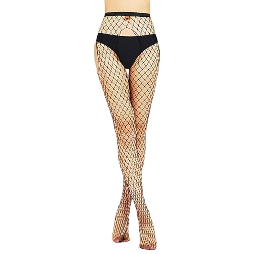 Confonze Fishnet Stockings Womens High Waist Tights Sexy Sheer Mesh Pantyhose4