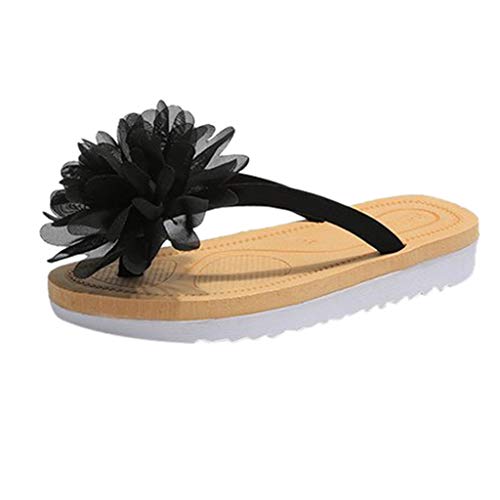 Pantoufles Femme Été Antidérapante Confort Fond Souple Chaussons Bout Ouvert Semelle Epaisse Belle Sexy Fleurs Plage Tongs Pas Cher A La Mode Slippers