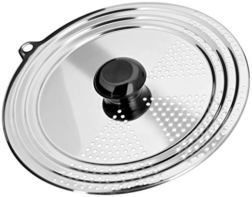 Judge Universal Draining Saucepan Lid, Stainless Steel, Fits 16cm, 18cm, 20cm and 22cm Saucepans
