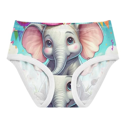 Cute Cartoon Elephant Party Toddler Underwear Floral 2t Cotton Girl Panties Cute Artistic Briefs Undies Kids