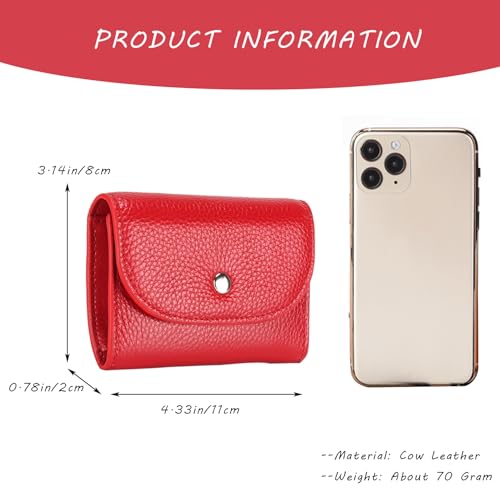 Leather Wallet Women,Womens Bifold Wallet Small Leather Wallet Compact Wallet Id Wallet For Women Womens Wallets Large Capacity (Red) (red)2