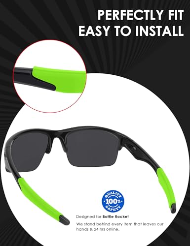 Image of BLAZERBUCK Replacement Temple Sleeves Ear Socks for Oakley Bottle Rocket OO9164 Sunglass - Green