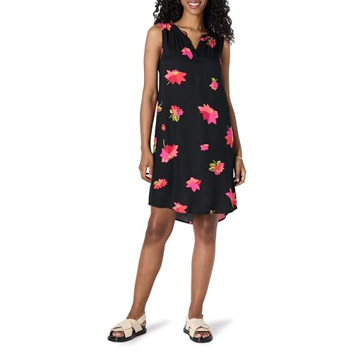 Image of Amazon Essentials Women's Sleeveless Woven A-line V Neck Shift Dress