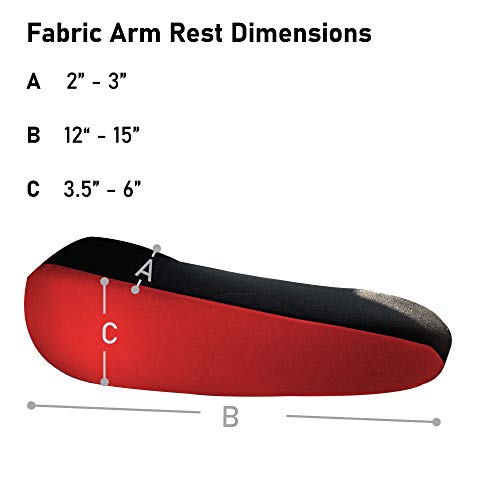Image of FH Group Flat Cloth Fabric Red Armrest Cover Semi-Universal Fit, One Pair Red