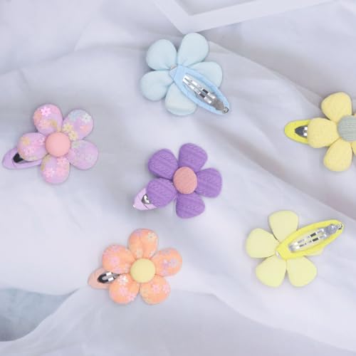 10 piezas de broches florales coloridos para niñas miniatura 7