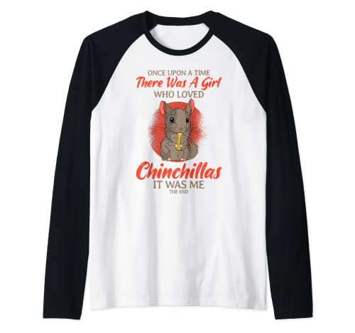 Chinchilla Rodent Animal Veterinaria Girl Once Upon A Time Camiseta Manga Raglan