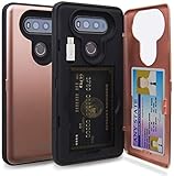 LG V20 Case, TORU [LG V20 Wallet Case Rose Gold] Hidden Credit Card Holder ID Slot Card Case with Mirror for LG V20 (2016) - Rose Gold