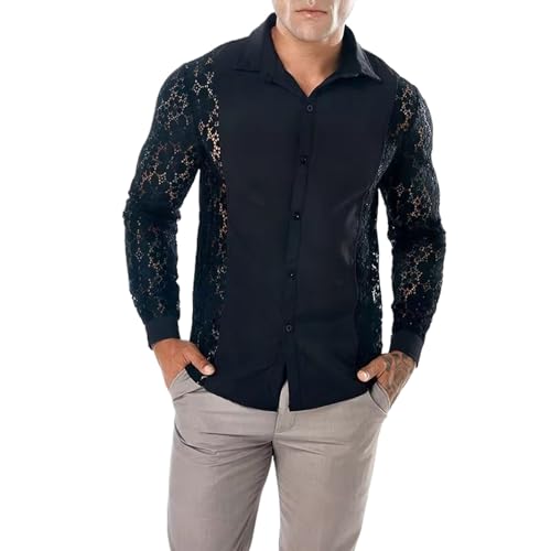 Camisa de encaje bordado floral WOLONG para superar el aburrimiento en fiestas de vestir