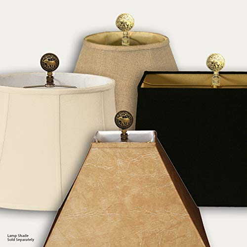 Image of Royal Designs, Inc. Decorative Baby Elephant Finial for Lamp Shade, Polished Brass - Pack of 2