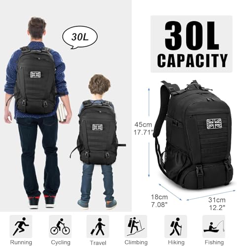 Jueachy Military Tactical Backpack 30/35/40L Army Assult Camouflage Hunting Rucksack Molle 3 Day Large Rucking Backpack for Outdoor Sports Trekking Hiking Travel Camping - Image 4