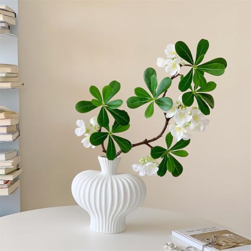 EVIGTOP トベラ 造花 花瓶付き インテリア 枯れない花 フェイクグリーン 人工観葉植物 現代 シンプル リビング 玄関 寝室 オフィス ラック テーブル 窓 飾り アクセサリー 家の装飾 ギフト用