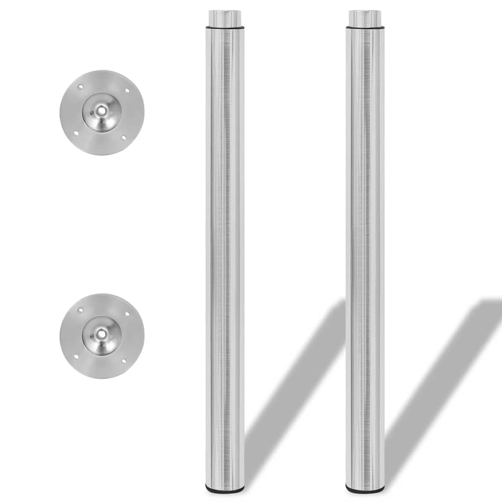 Fengshui 2 patas telescópicas de acero inoxidable 710-1100 mm | Altura ajustable, robusta y estable, fácil montaje, para mesa de barra de desayuno
