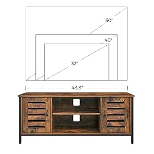 Vasagletvstandfor50inchestelevisionsentertainmentcenterwithstorageshelvescabinetwithlouvereddoors433rusticbrown Urban Country Home Decor Vasagle tv stand for 50 inches televisions entertainment center with storage shelves cabinet with louvered doors 433 rustic brown urban country home decor