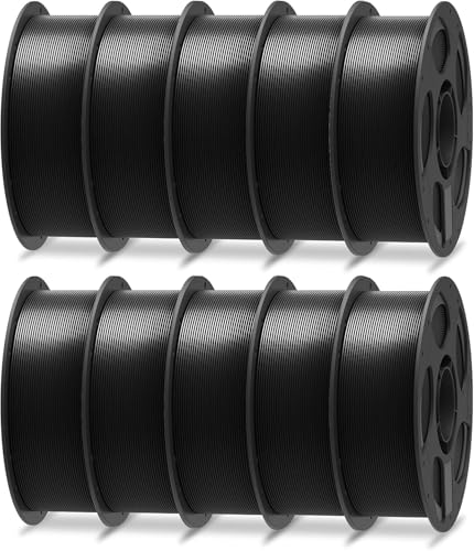 Image of 3D Printer PLA Filament Black,30-300mm /s Neatly Wound 3D Printing Filament 1kg (2.2lbs),Pla for Bambu Lab 3D Printer,AMS,AMSLite, Pla Filament 1.75mm Dimensional Accuracy + /- 0.02mm PLA Black 10KG