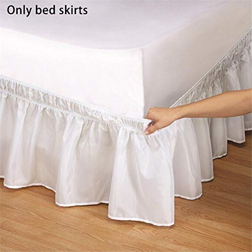 Liery Betthusse, Reine Farbe Easy Fit Bett Rock Hotel Gummiband Ohne Bettoberfläche Wrap Around Königin Staub Rüschen - Image 4