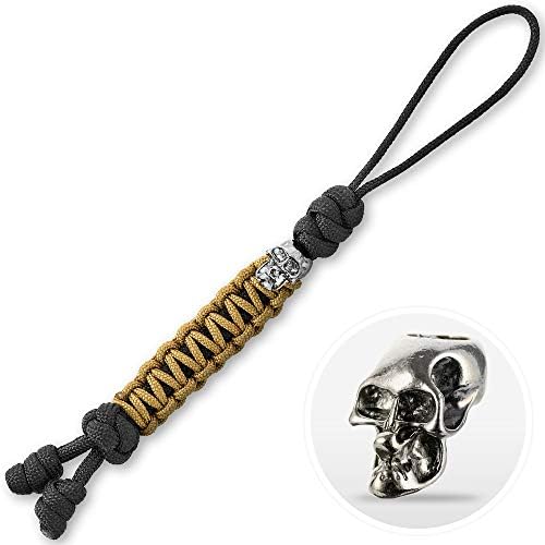 M-Tac Skull Knife Lanyards with Beads - Paracord Lanyard - Tactical Lanyard for Knife - Loopy Snake (Black/Coyote)