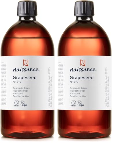 Huile de pépins de raisin Naissance No. 210, lot de 2 flacons de 900ml pour soins