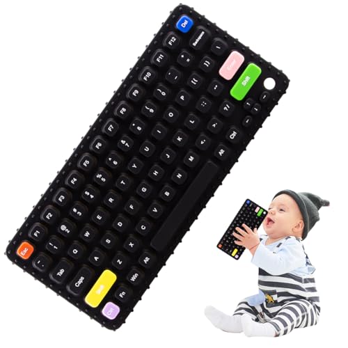 Image of Besosay Baby Keyboard Teething Toys for Babies 0-3, 0-6, 6-12 Months | Soft Silicone Keyboard Teethers Toys | Baby Fidget Toys 0-6 Months | Infant Teether Pacifier for Breastfeeding Baby Boy Girl