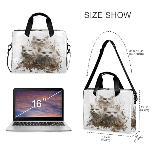 Funda para portátil con correa y asa 15.6 pulg diseño gato turco miniatura 4