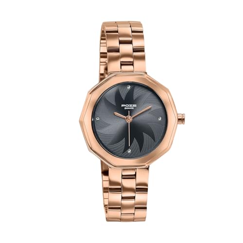 Image of Sonata Poze 9 with Quartz Analog Grey Dial IPRG Strap Watch for Women - SP80180WM01W