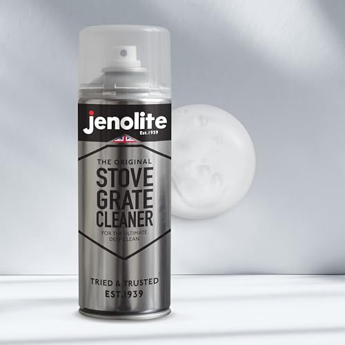JENOLITE Ofenrost-Reiniger, 400 ml, entfernt Fingerabdrücke, Ruß, Asche, Kohlenstoff, Fett und Teer – ideal für Holzbrenner/Öfen, Kamine und Grillabende