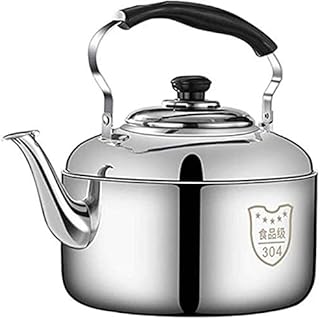 Wasserkocher Kocioł z gwizdkiem srebrny gazowy indukcja Whistling Kettle duży pojemny czajnik stal nierdzewna 304 zdrowe szybkie ogrzewanie kalibracja WHLONG (rozmiar: 8l)