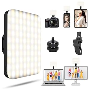 Selfie Light – BANSINE USB-Rechargeable LED Phone Light – Portable Photo Light with 97+ CRI, Up to 6500K Color Temperature Phone Light for Selfie, Zoom Conference, Video, Makeup and Live Stream