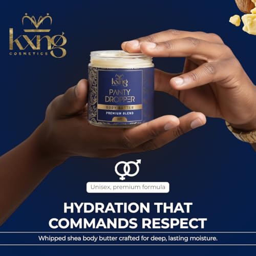 Image of KXNG Cosmetics Organic Shea Body Butter Cream - 4oz | Mens Body Butter for Black Men & Women with Shea, Cocoa, Mango & Coconut Oil | Deep Hydrating Cream for Dry Skin, Hands & Feet