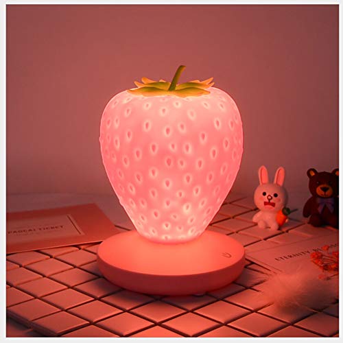 1pc lampe USB Touchable LED silicone fraise adorable lampe de nuit lampe de chambre soirée enfants