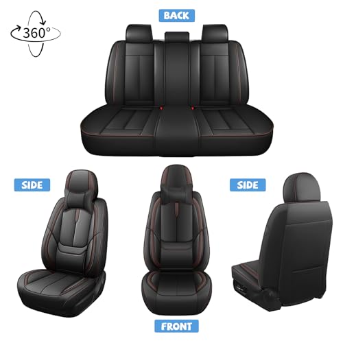 Image of Seat Covers for Chevy Silverado 1500 2007-2026 (Black&Coffee, Luxury 5 Set)