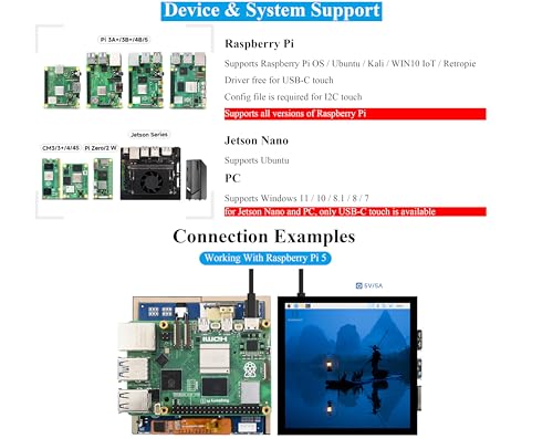 Image of 4inch HDMI LCD Square Capacitive Touch Screen Compatible with Raspberry Pi 5 /4B /3B+ /3B /2B /Zero /Zero W / /Zero 2W /Jetson Nano /Windows 11 /10 /8.1 /8 /7, 720x720 Resolution, IPS Display, USB-C Port