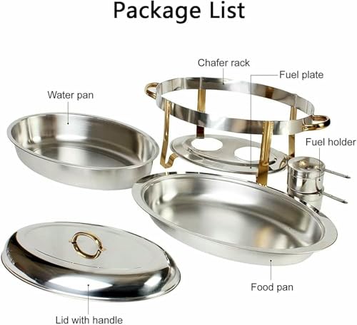Calentador de alimentos de acero inoxidable con 6 ollas ovaladas, ideal para catering, bodas y eventos