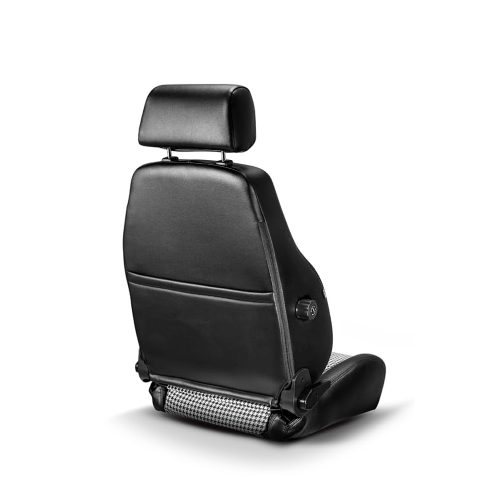 Sparco Siège Baquet GT - Skaï Noir + Microfibre Noir/Blanc 'Retro' - Réglable