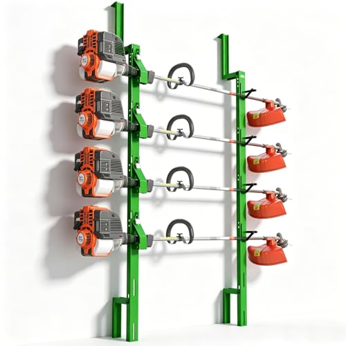 ELITEWILL Commercial Trimmer Rack with Independent Locks for Open/Enclosed Trailer Work Garage & Walls Weedeater Organization Storage Rack