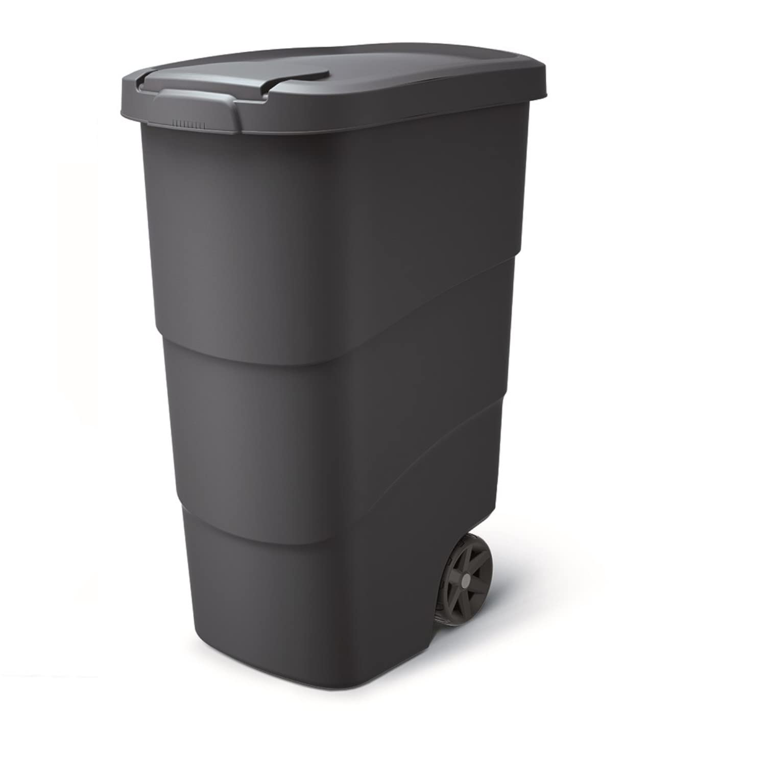 Prosperplast Cubo de Basura de jardín Wheeler con Eje metálico Wheeler 110l., Dimensiones (mm) 540x496x852, Color Antracita