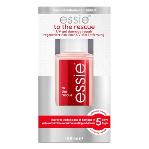 Essie To The Rescue Reparador de Daños del Gel UV, Cuidado de las Uñas Dañadas, Acabado Natural y Brillante, 13,5 ml