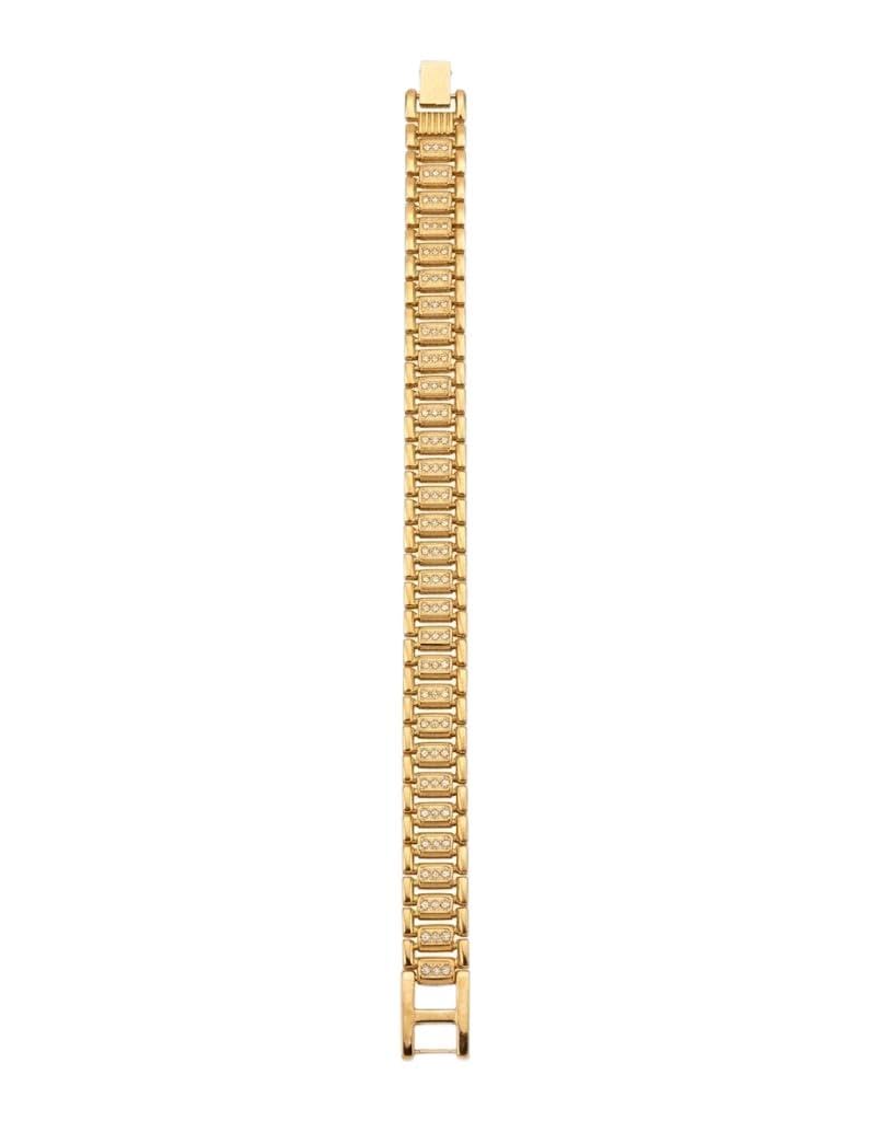 Men's Gold-Tone Designer Bracelet with Crystal Embellishments, Two-Tone Geometric Link Style, Fashion Jewellery for Weddings and Festive Occasions-image-29