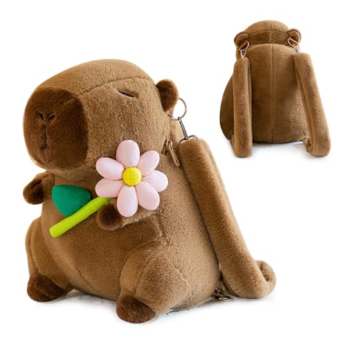 KBIBCK Mochila Capibara, Mochila De Peluche Capybara, Kawaii Capybara Backpack, Mochilas Lindo Capibara Animal, Cartoon Plush Bookbag, para Niños Niñas