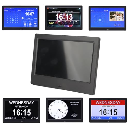 Orologi con Calendario Giornaliero Digitale, 7 Pollici WIFI Grande Giorno Data Ora Demenza Orologio per Anziani Anziani, 5 Promemoria Sveglia Oscuramento Automatico, AM/PM, (Spina UE)